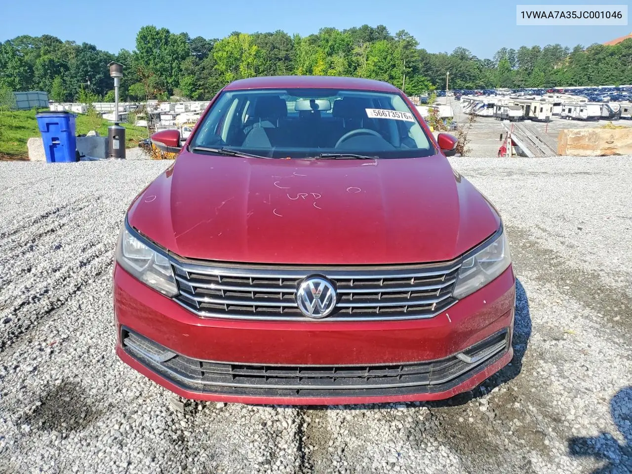 2018 Volkswagen Passat S VIN: 1VWAA7A35JC001046 Lot: 56673576