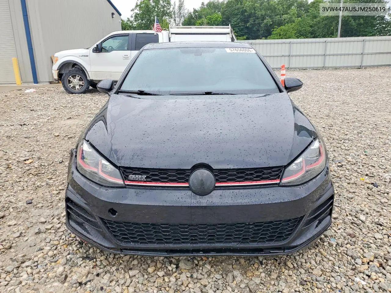 2018 Volkswagen Gti S VIN: 3VW447AU5JM250619 Lot: 57656006