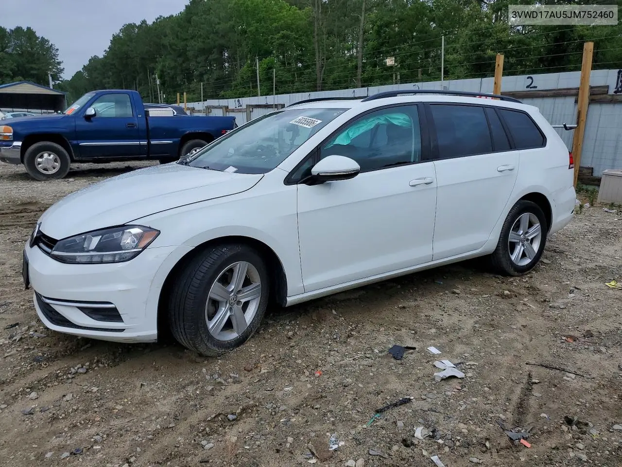 2018 Volkswagen Golf Sportwagen S VIN: 3VWD17AU5JM752460 Lot: 58355886