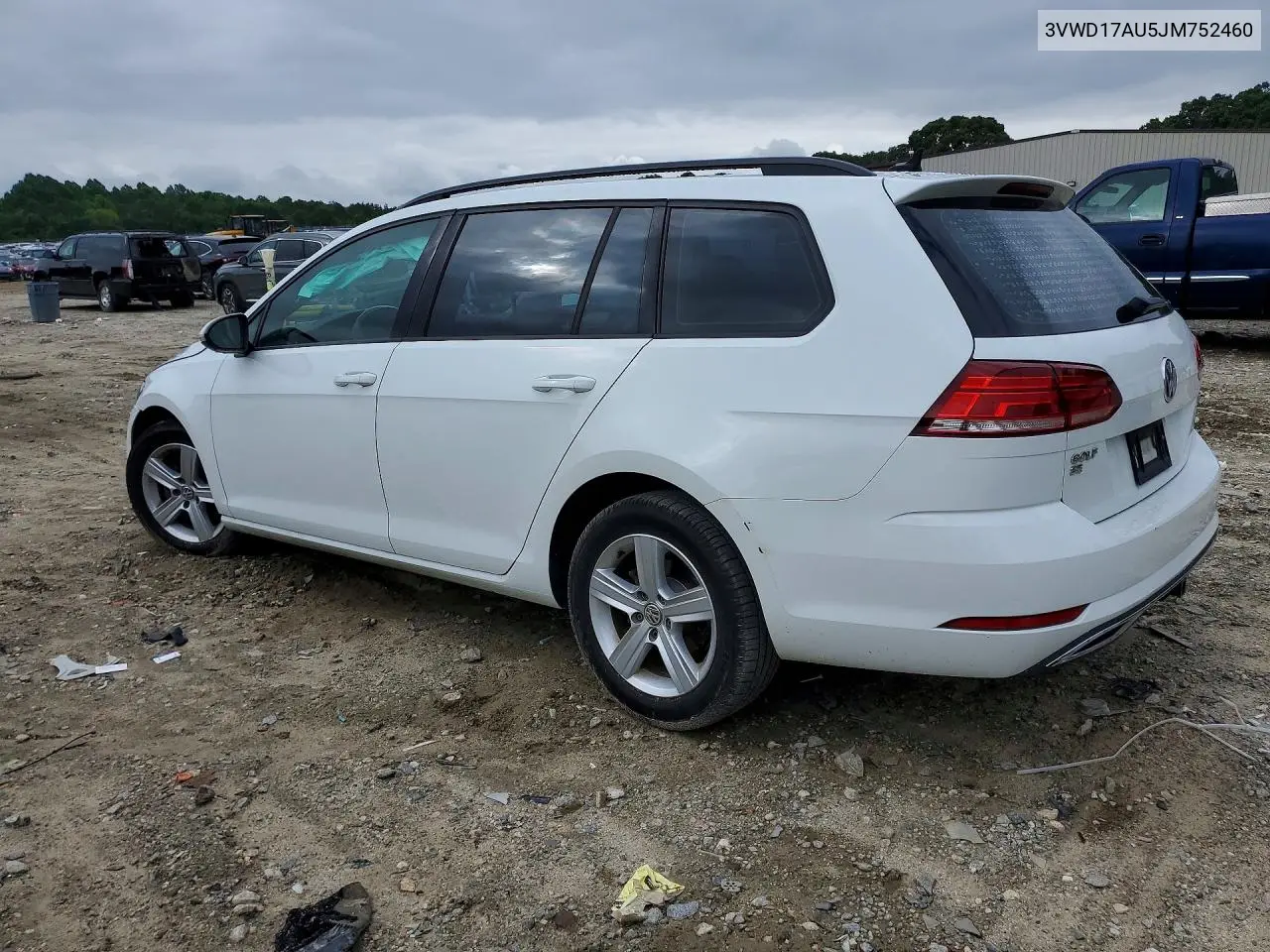 2018 Volkswagen Golf Sportwagen S VIN: 3VWD17AU5JM752460 Lot: 58355886