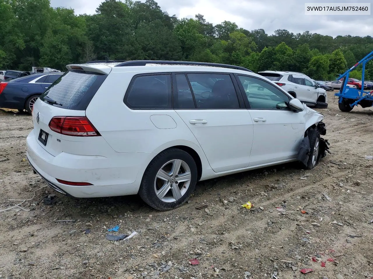 2018 Volkswagen Golf Sportwagen S VIN: 3VWD17AU5JM752460 Lot: 58355886