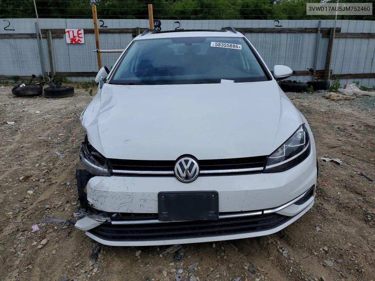 2018 Volkswagen Golf Sportwagen S VIN: 3VWD17AU5JM752460 Lot: 58355886