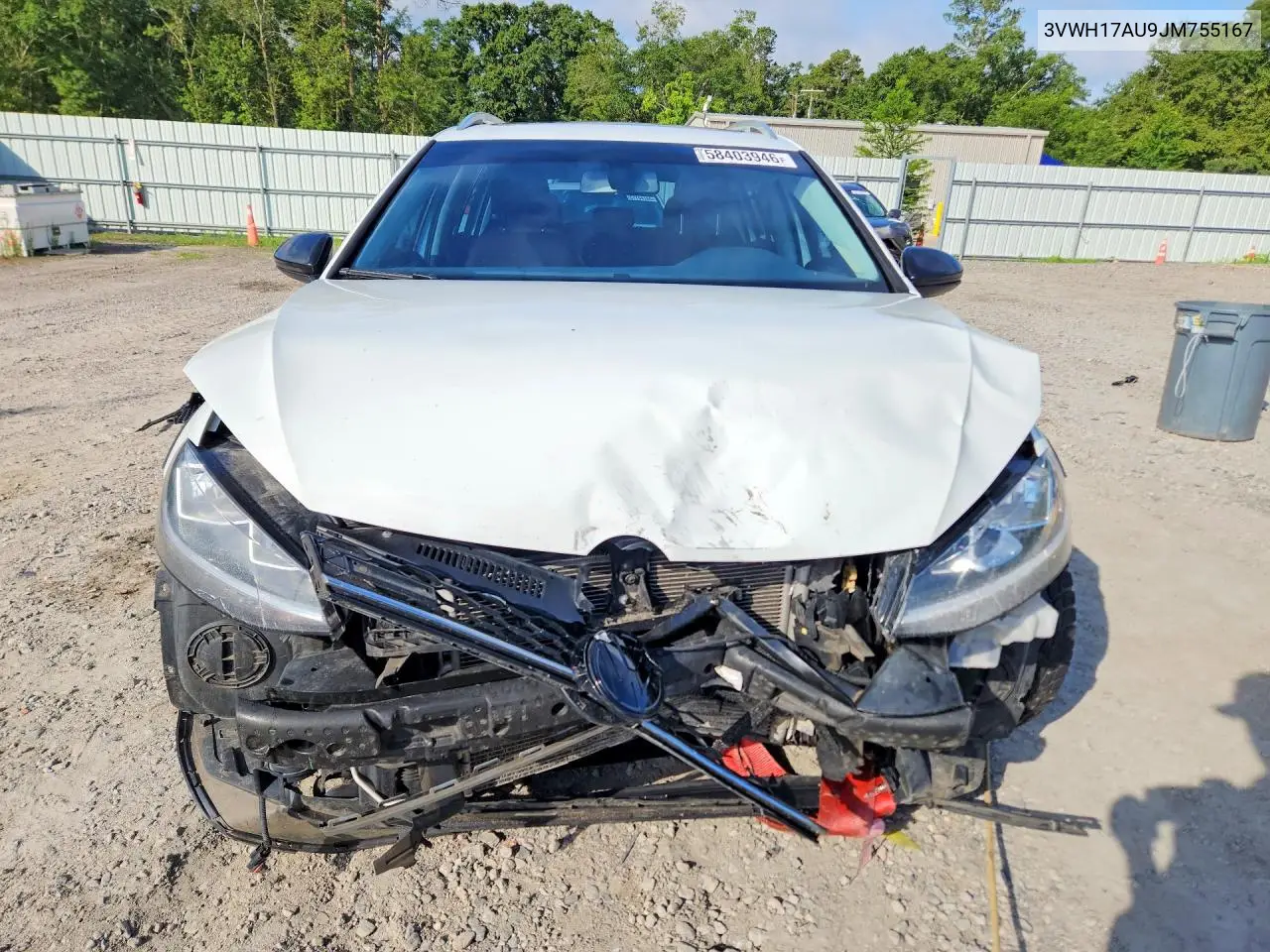 2018 Volkswagen Golf Alltrack S VIN: 3VWH17AU9JM755167 Lot: 58403946