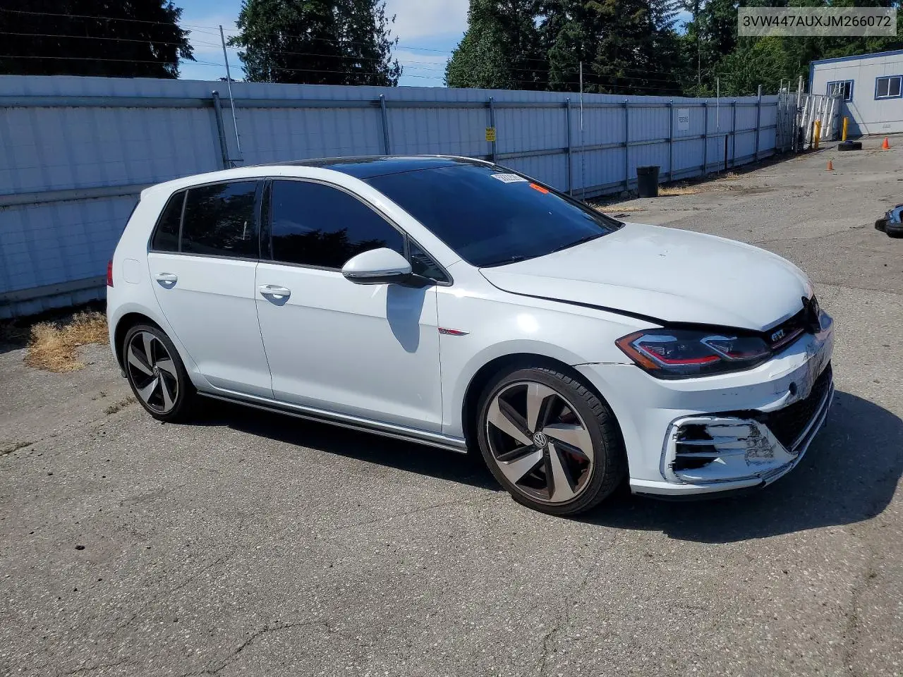 2018 Volkswagen Gti S/Se VIN: 3VW447AUXJM266072 Lot: 58822526