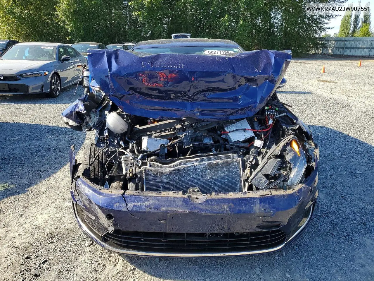 2018 Volkswagen E-Golf Se VIN: WVWKR7AU2JW907551 Lot: 60277156