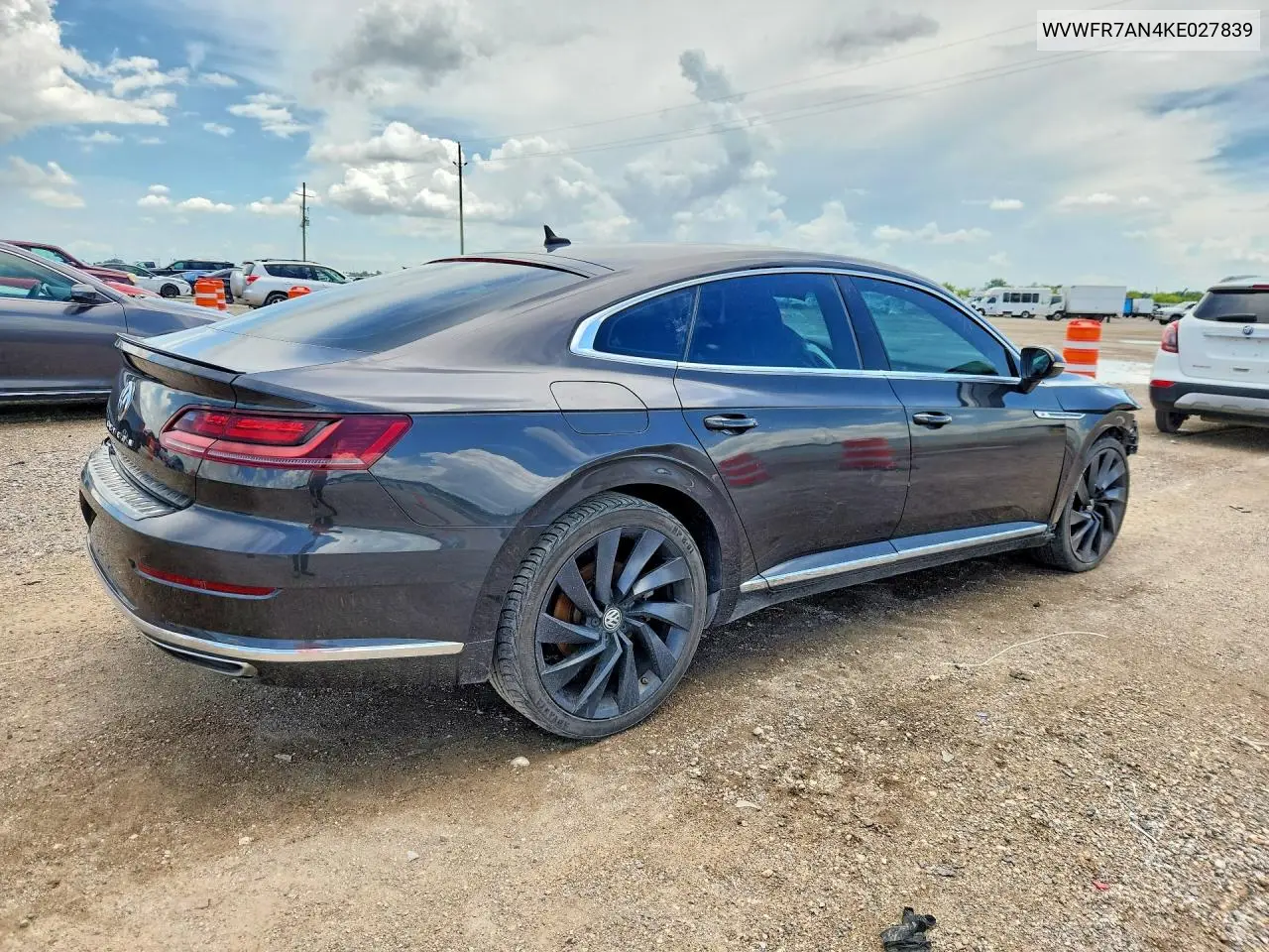 2019 Volkswagen Arteon Se VIN: WVWFR7AN4KE027839 Lot: 55894536