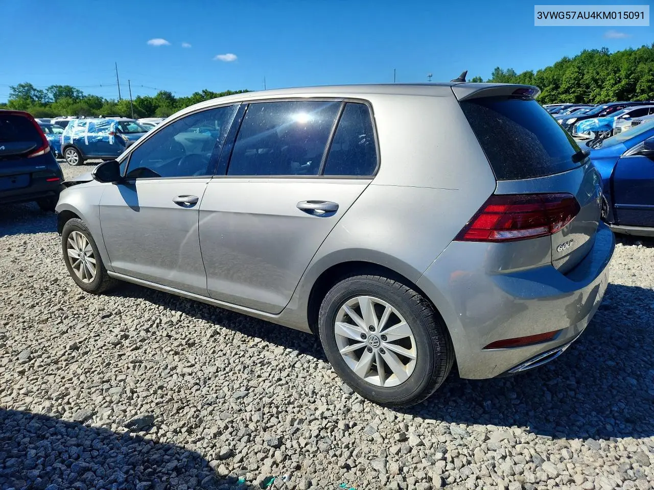 2019 Volkswagen Golf S VIN: 3VWG57AU4KM015091 Lot: 57240106