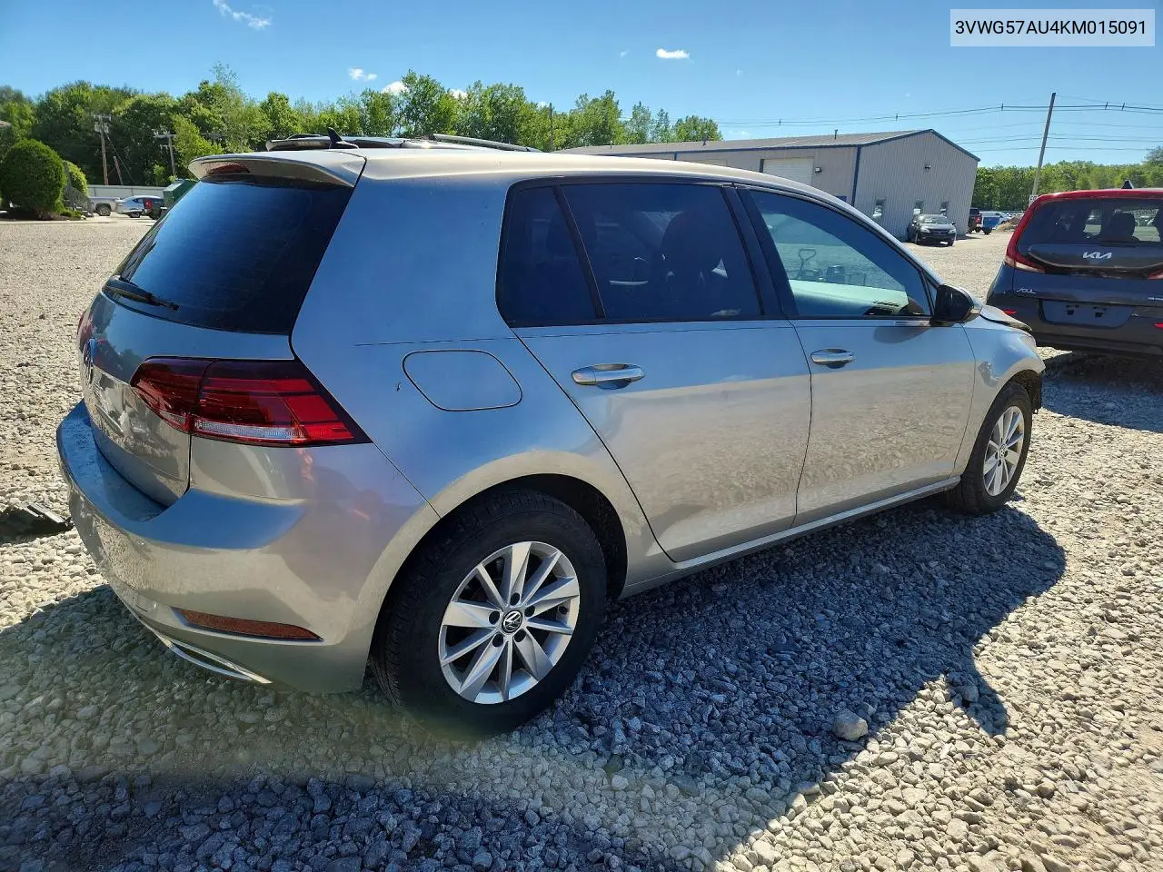 2019 Volkswagen Golf S VIN: 3VWG57AU4KM015091 Lot: 57240106
