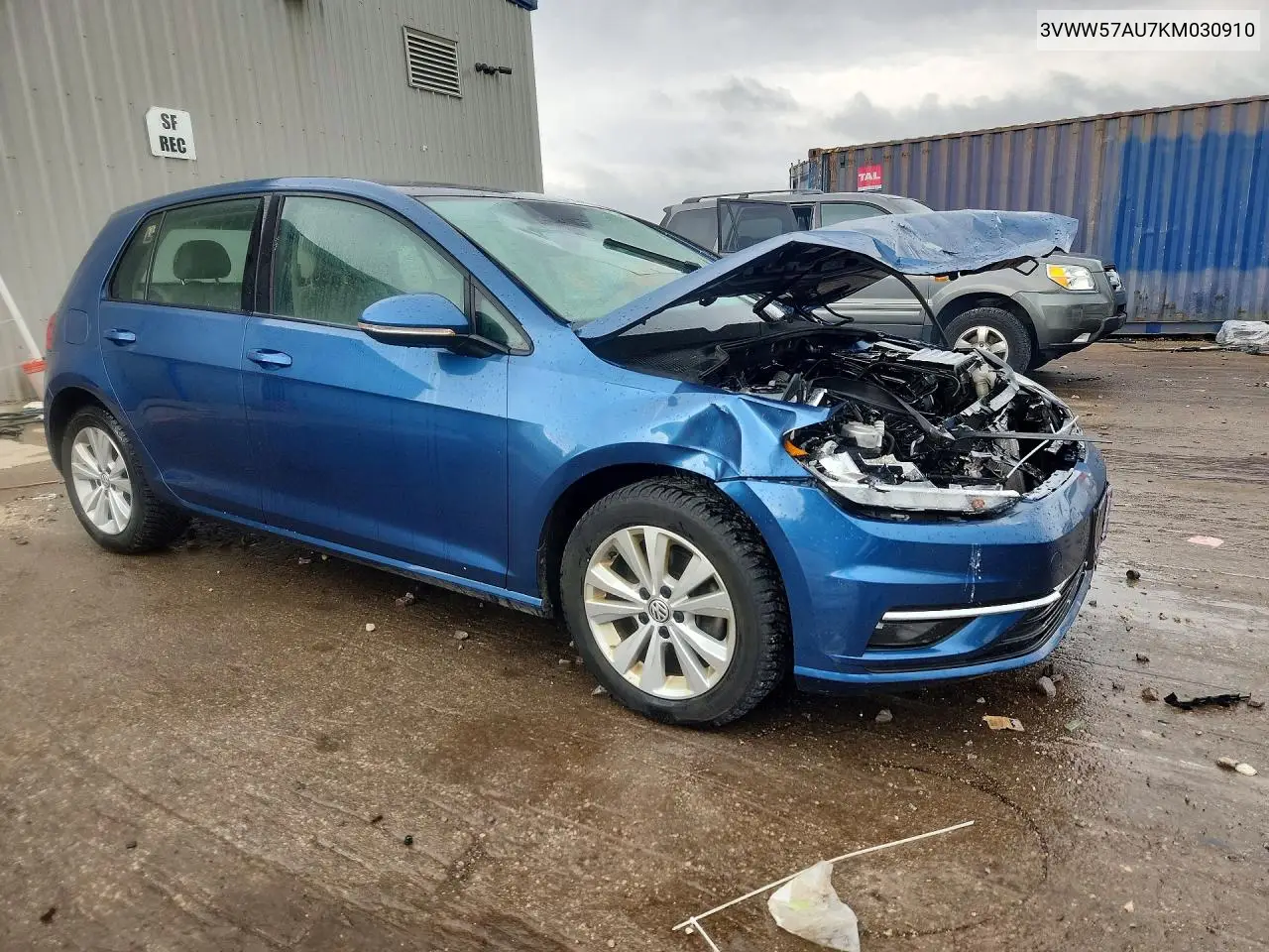 2019 Volkswagen Golf S VIN: 3VWW57AU7KM030910 Lot: 57659246