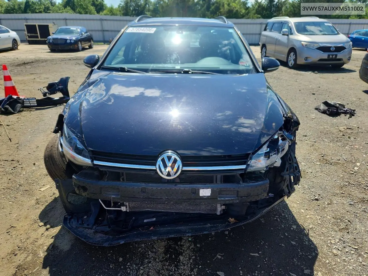 2019 Volkswagen Golf Sportwagen S VIN: 3VWY57AUXKM511002 Lot: 57854096