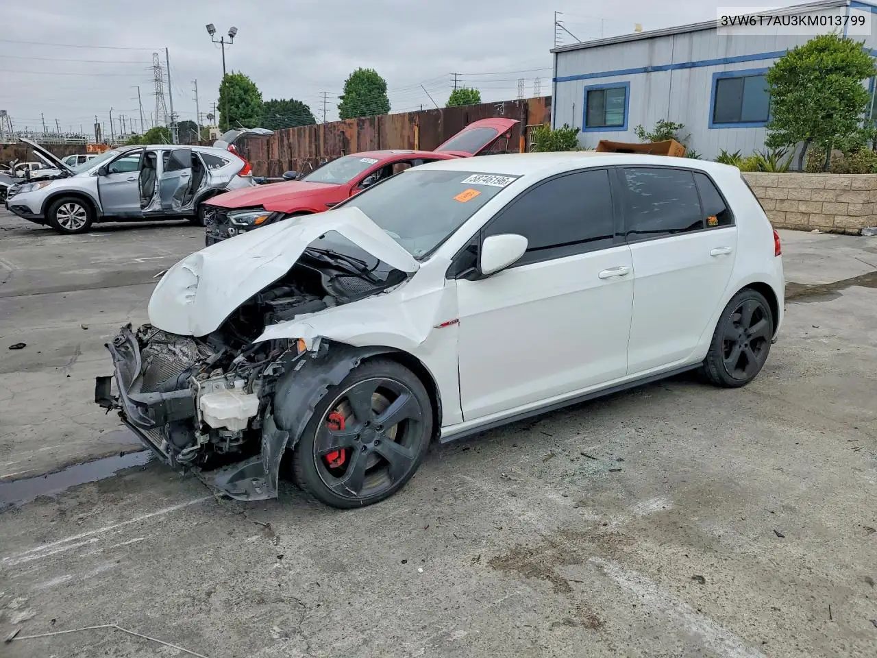 2019 Volkswagen Gti S VIN: 3VW6T7AU3KM013799 Lot: 58746196