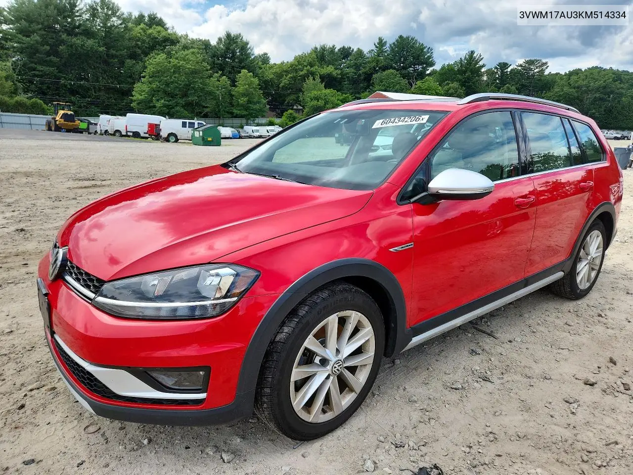 2019 Volkswagen Golf Alltrack S VIN: 3VWM17AU3KM514334 Lot: 60434206
