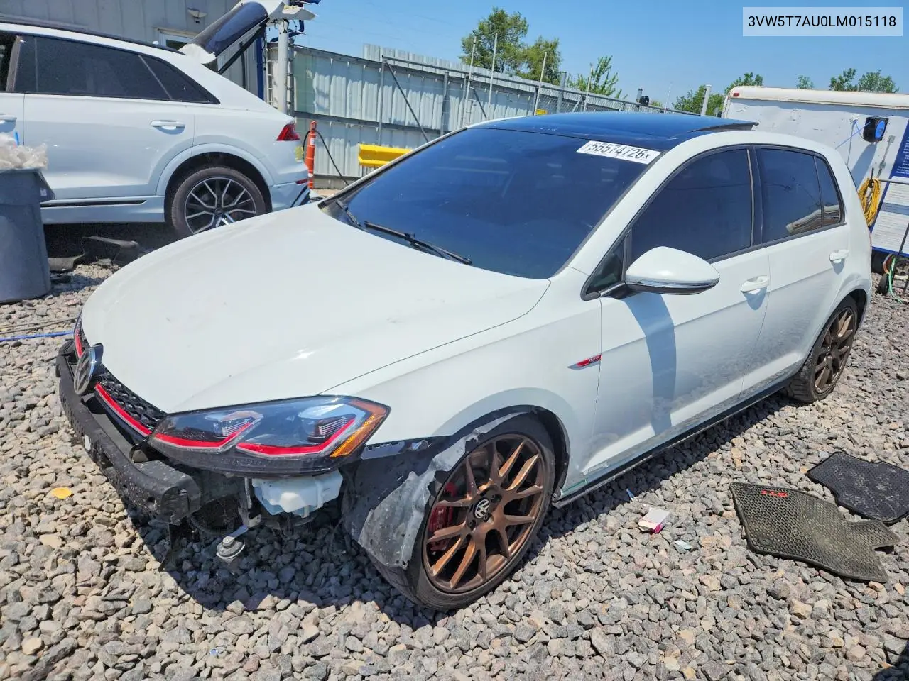 2020 Volkswagen Gti S VIN: 3VW5T7AU0LM015118 Lot: 55574726