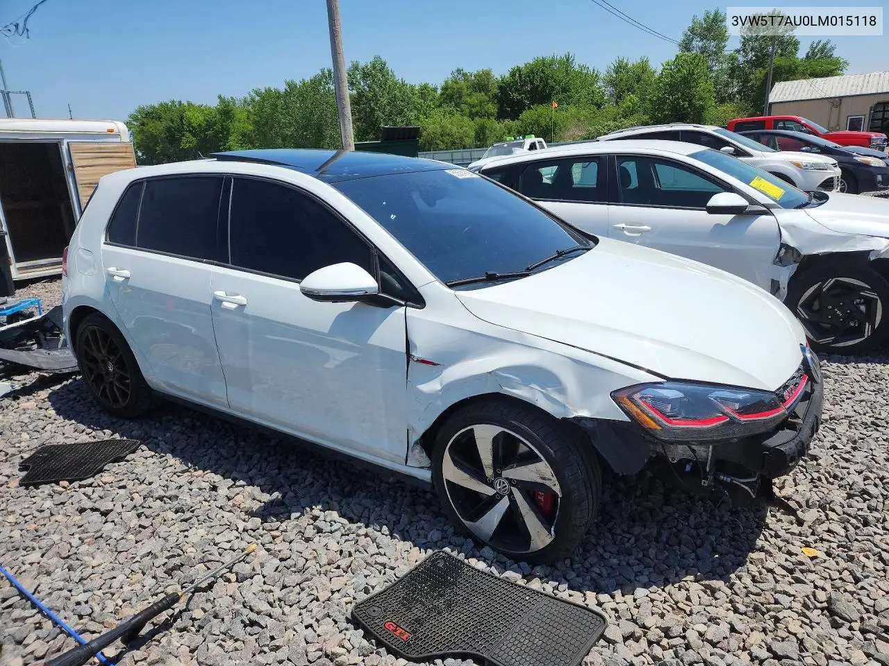 2020 Volkswagen Gti S VIN: 3VW5T7AU0LM015118 Lot: 55574726