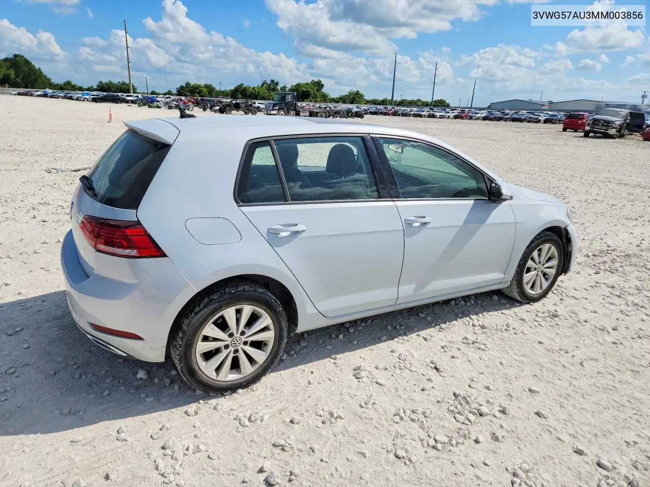 2021 Volkswagen Golf VIN: 3VWG57AU3MM003856 Lot: 57075106