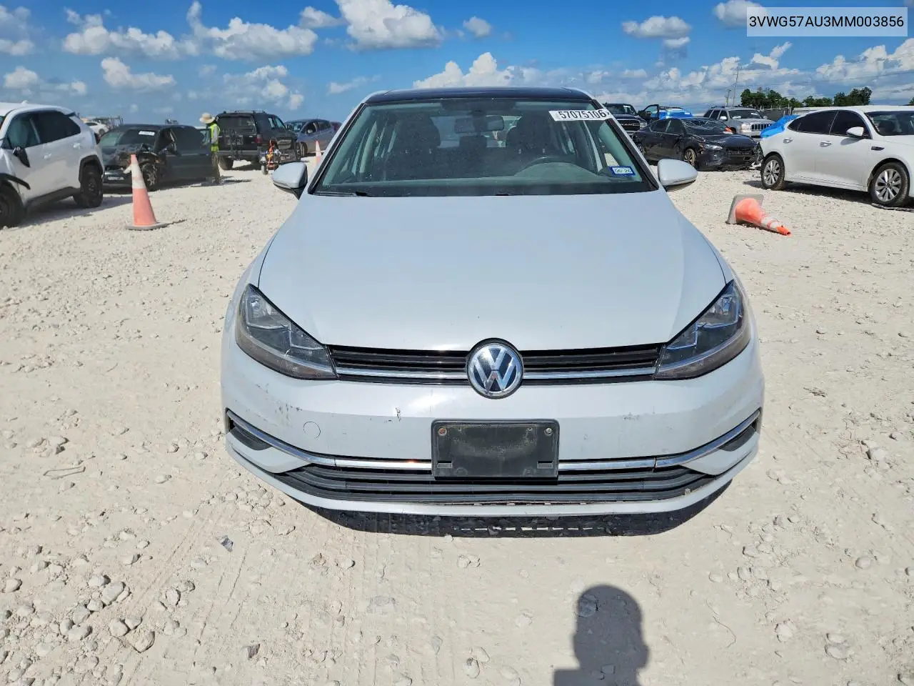 2021 Volkswagen Golf VIN: 3VWG57AU3MM003856 Lot: 57075106