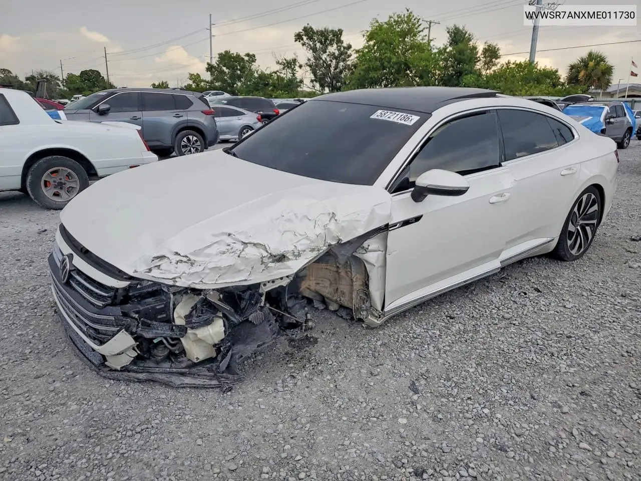 2021 Volkswagen Arteon Sel R-Line VIN: WVWSR7ANXME011730 Lot: 58721186