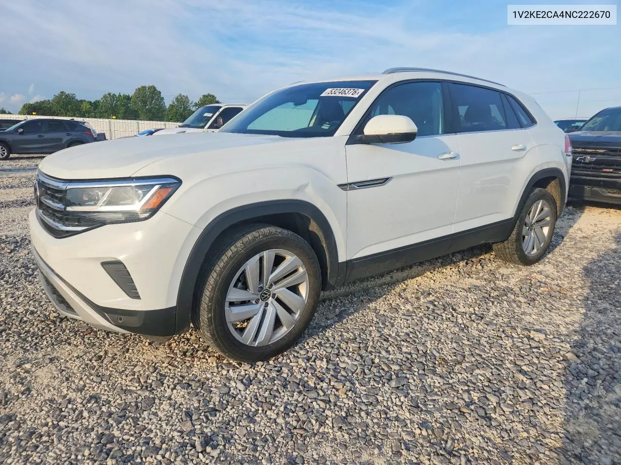 2022 Volkswagen Atlas Cross Sport Se VIN: 1V2KE2CA4NC222670 Lot: 53246376