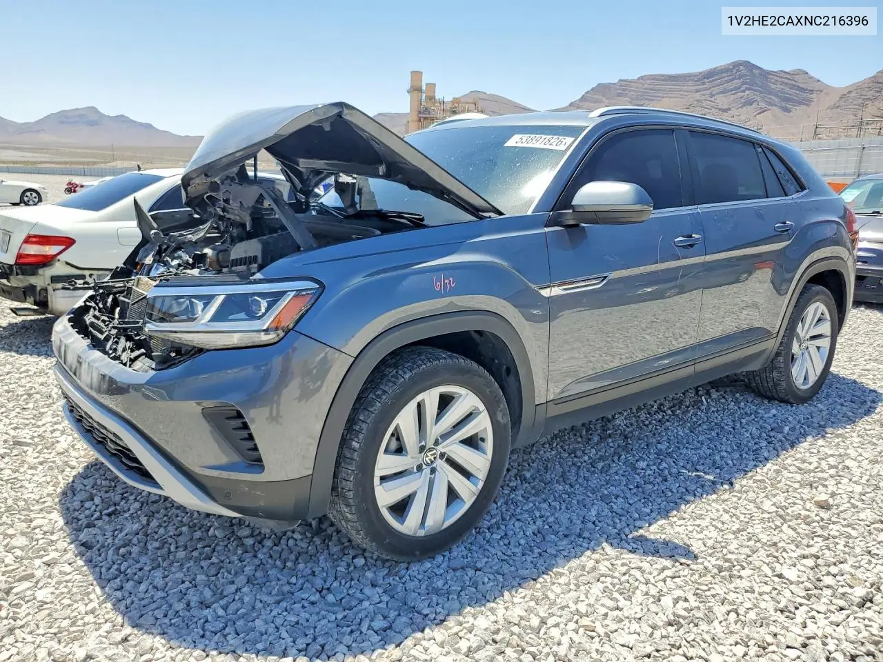 2022 Volkswagen Atlas Cross Sport Se VIN: 1V2HE2CAXNC216396 Lot: 53891826