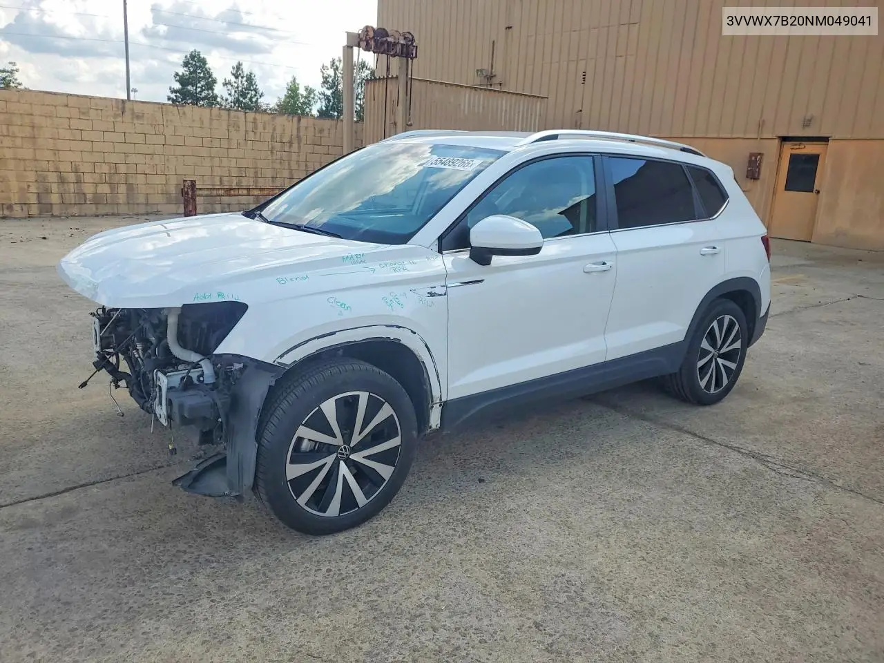 2022 Volkswagen Taos Se VIN: 3VVWX7B20NM049041 Lot: 55489266