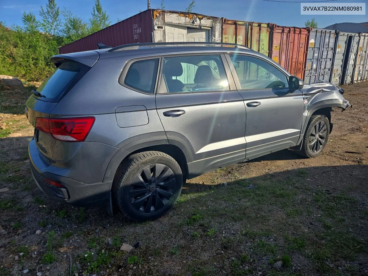 2022 Volkswagen Taos S VIN: 3VVAX7B22NM080981 Lot: 55777256
