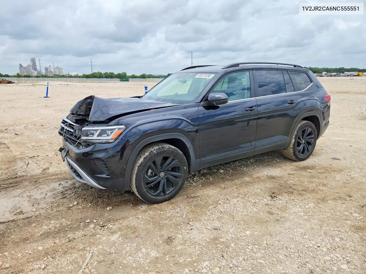 2022 Volkswagen Atlas Se VIN: 1V2JR2CA6NC555551 Lot: 56870356