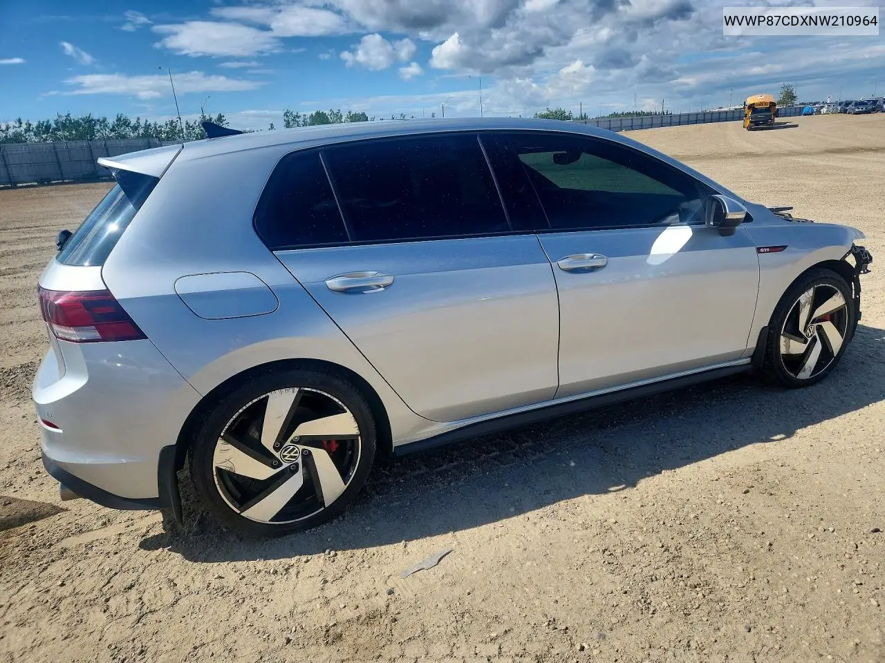 2022 Volkswagen Gti VIN: WVWP87CDXNW210964 Lot: 57963746