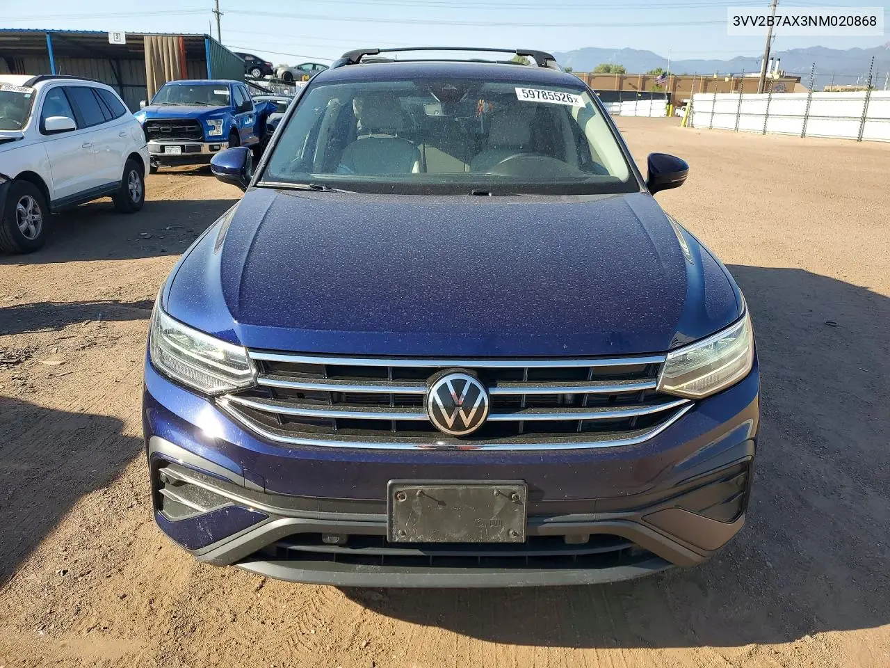 2022 Volkswagen Tiguan Se VIN: 3VV2B7AX3NM020868 Lot: 59785526