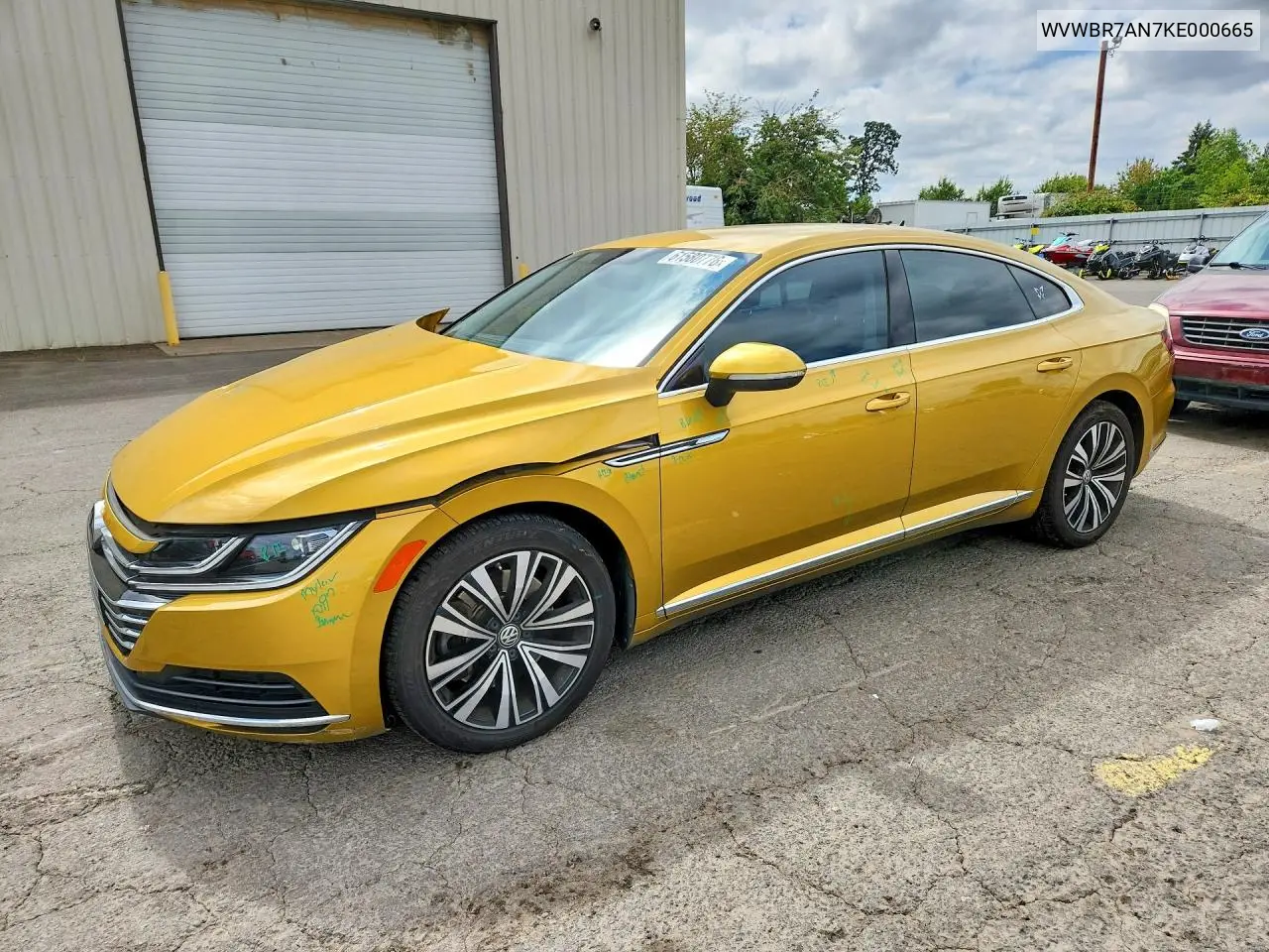 2019 Volkswagen Arteon Se VIN: WVWBR7AN7KE000665 Lot: 61580776