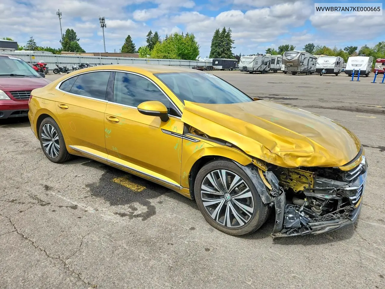 2019 Volkswagen Arteon Se VIN: WVWBR7AN7KE000665 Lot: 61580776