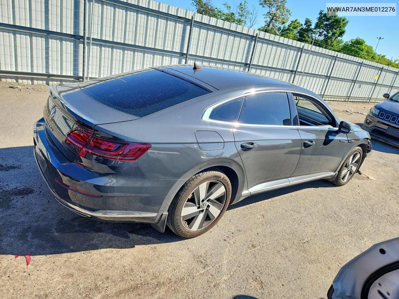 2021 Volkswagen Arteon Se VIN: WVWAR7AN3ME012276 Lot: 54918926