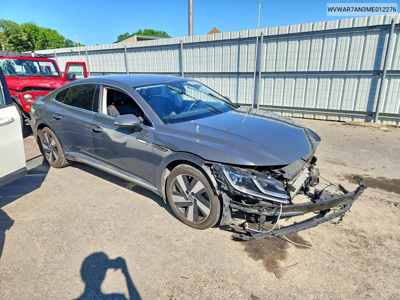 2021 Volkswagen Arteon Se VIN: WVWAR7AN3ME012276 Lot: 54918926