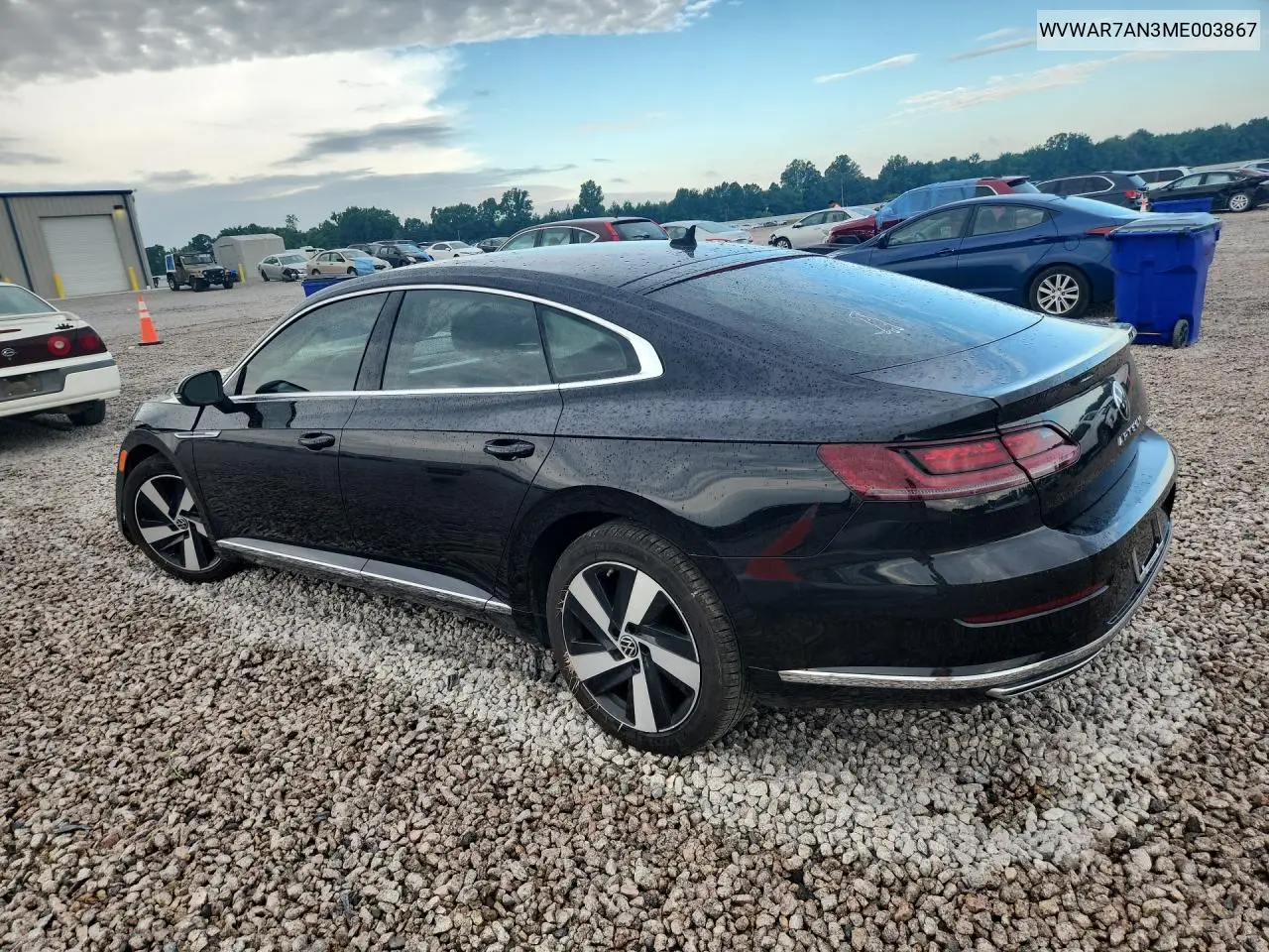 2021 Volkswagen Arteon Se VIN: WVWAR7AN3ME003867 Lot: 56463516