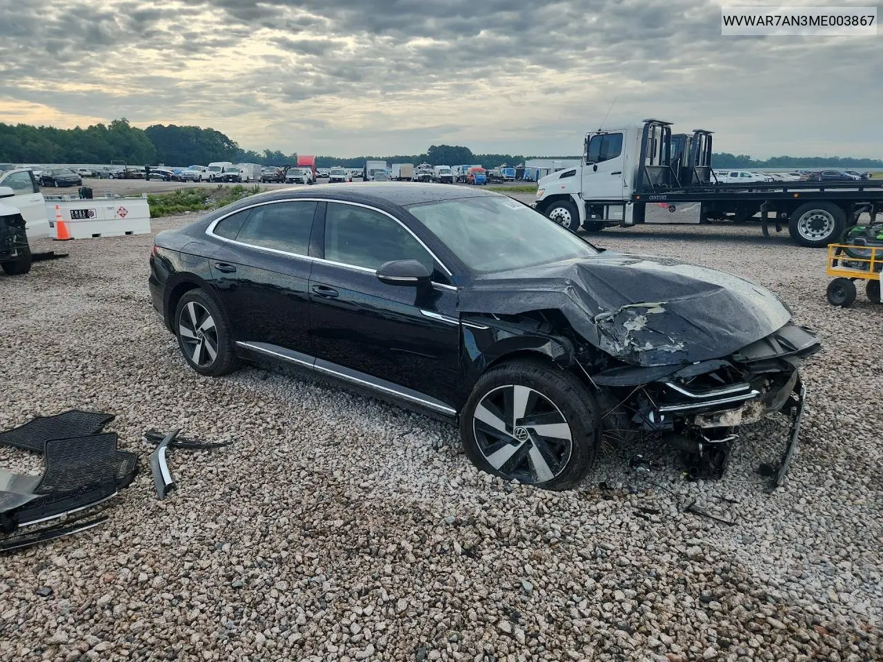 2021 Volkswagen Arteon Se VIN: WVWAR7AN3ME003867 Lot: 56463516