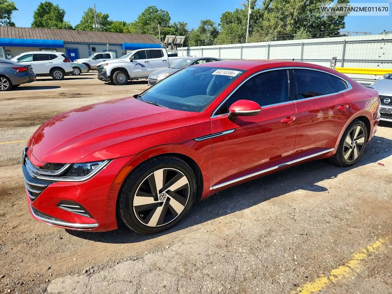 2021 Volkswagen Arteon Se VIN: WVWAR7AN2ME011670 Lot: 60210396