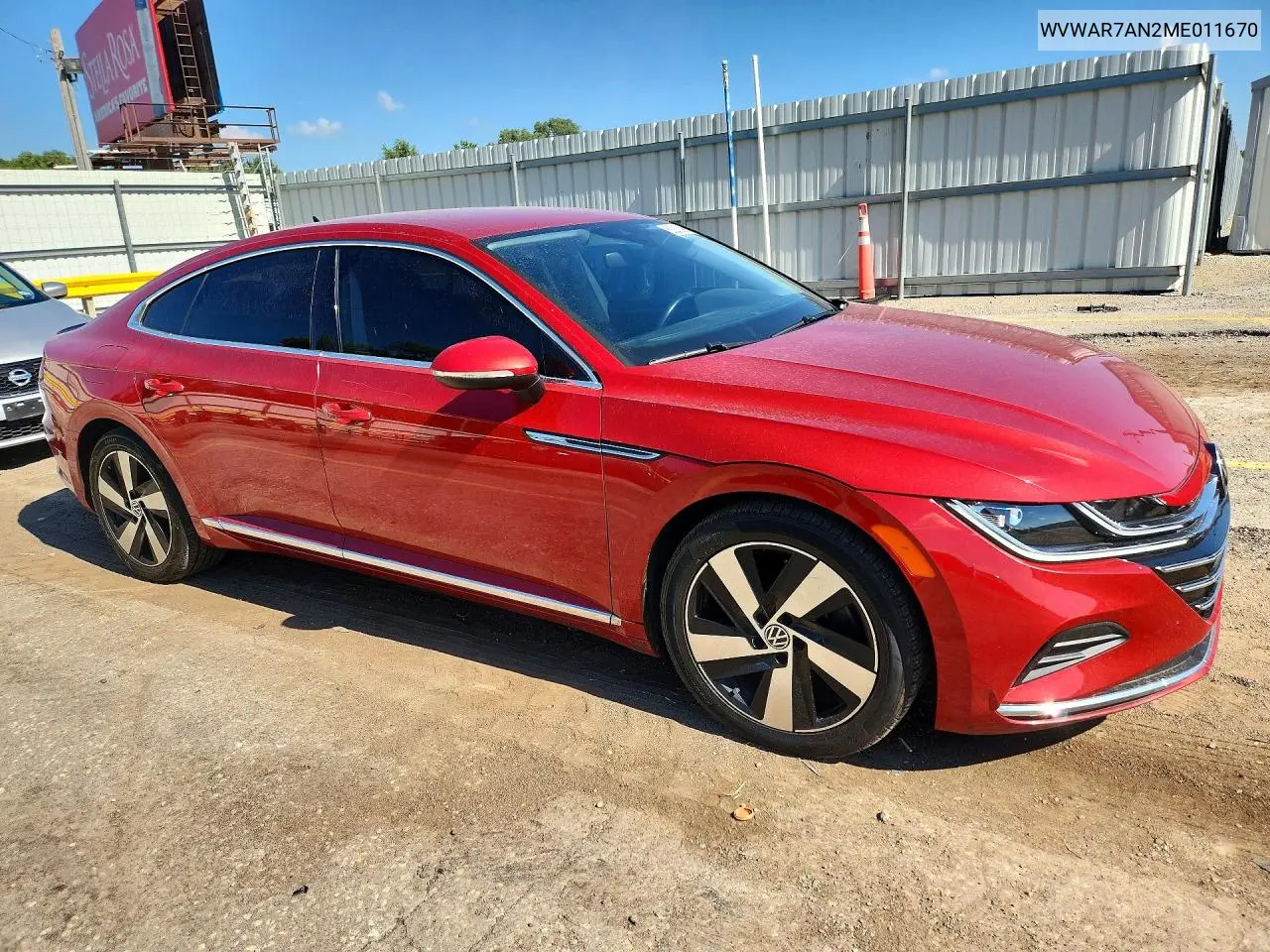 2021 Volkswagen Arteon Se VIN: WVWAR7AN2ME011670 Lot: 60210396