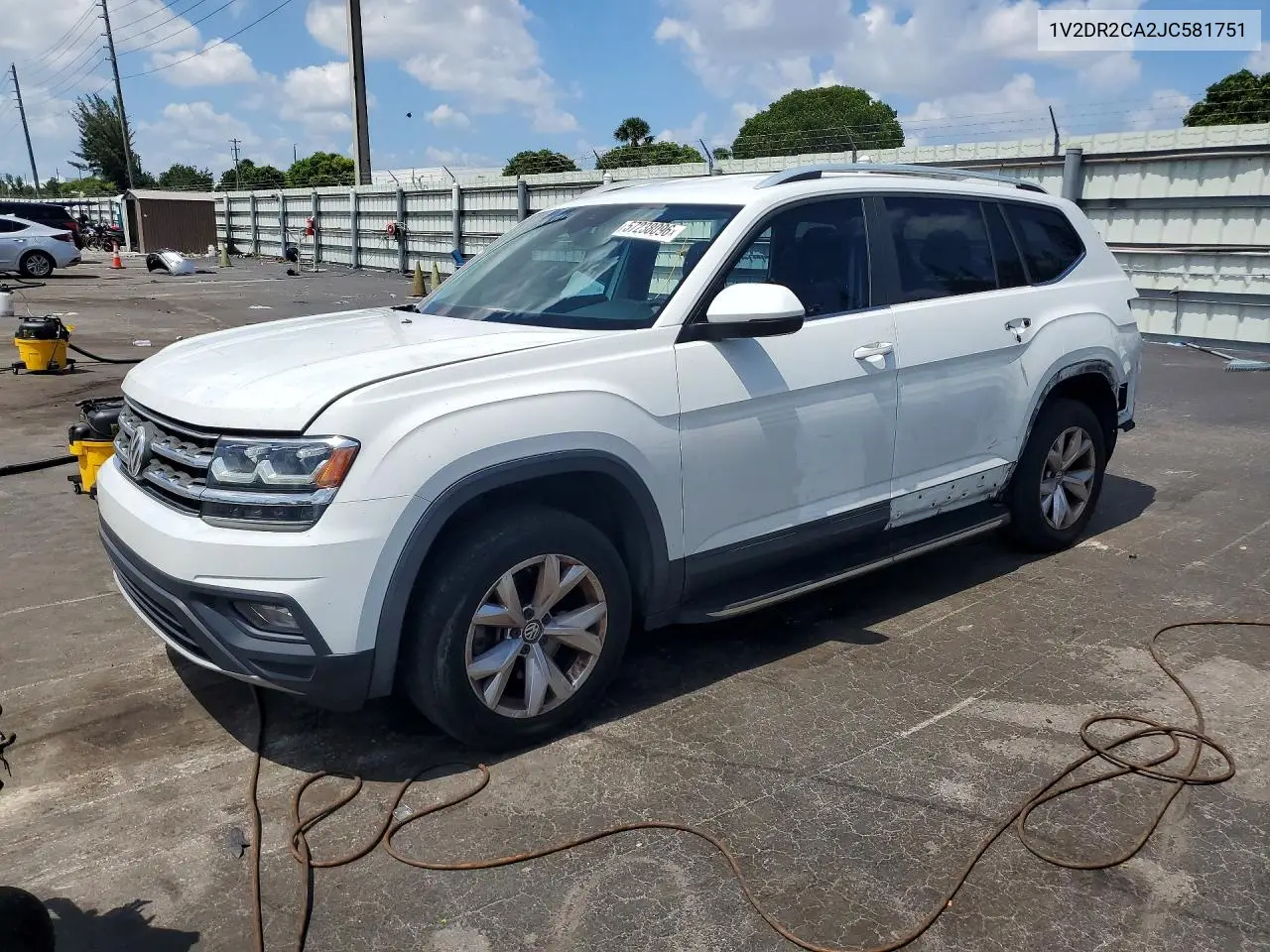 2018 Volkswagen Atlas Se VIN: 1V2DR2CA2JC581751 Lot: 57238096
