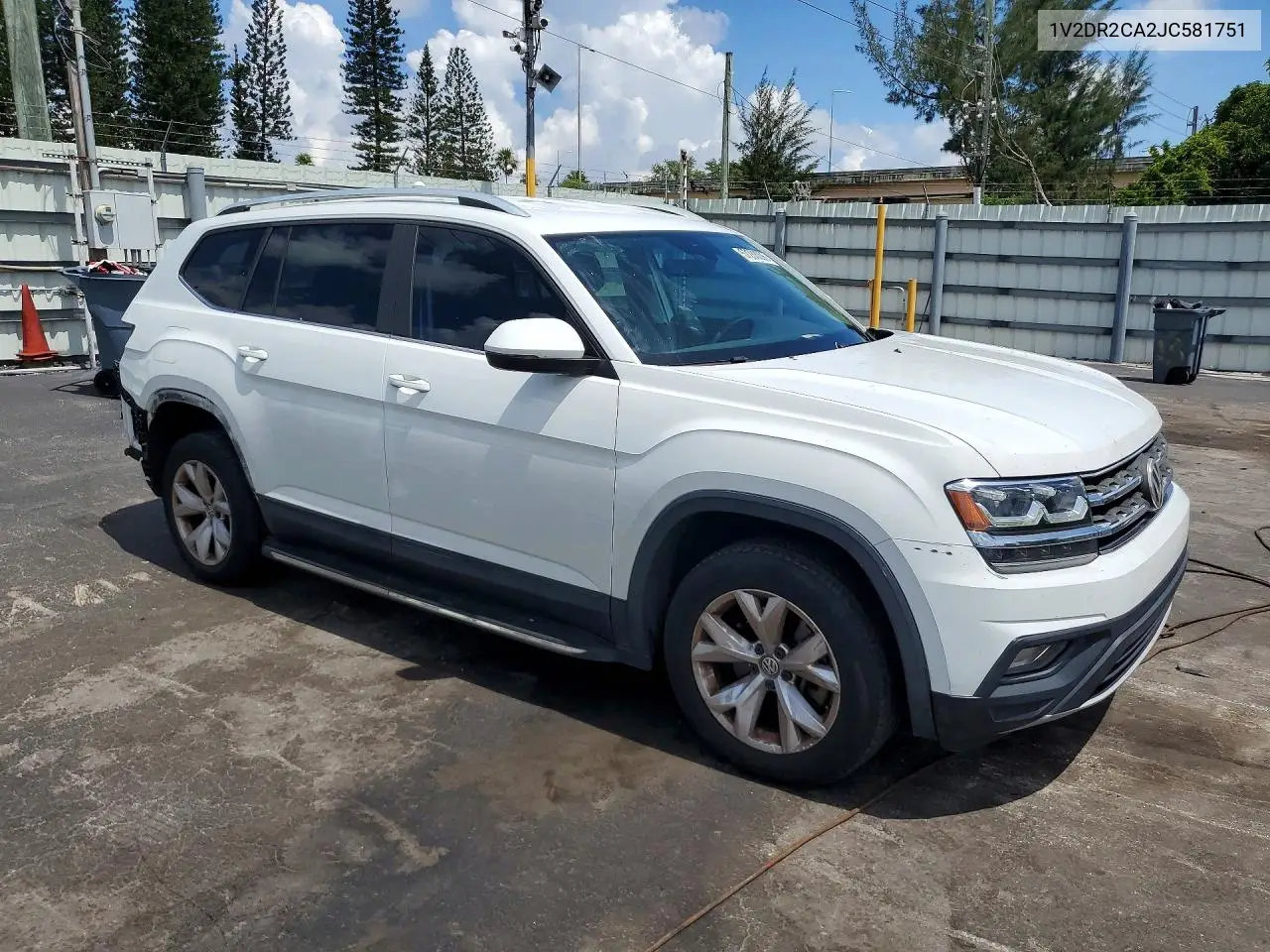 2018 Volkswagen Atlas Se VIN: 1V2DR2CA2JC581751 Lot: 57238096