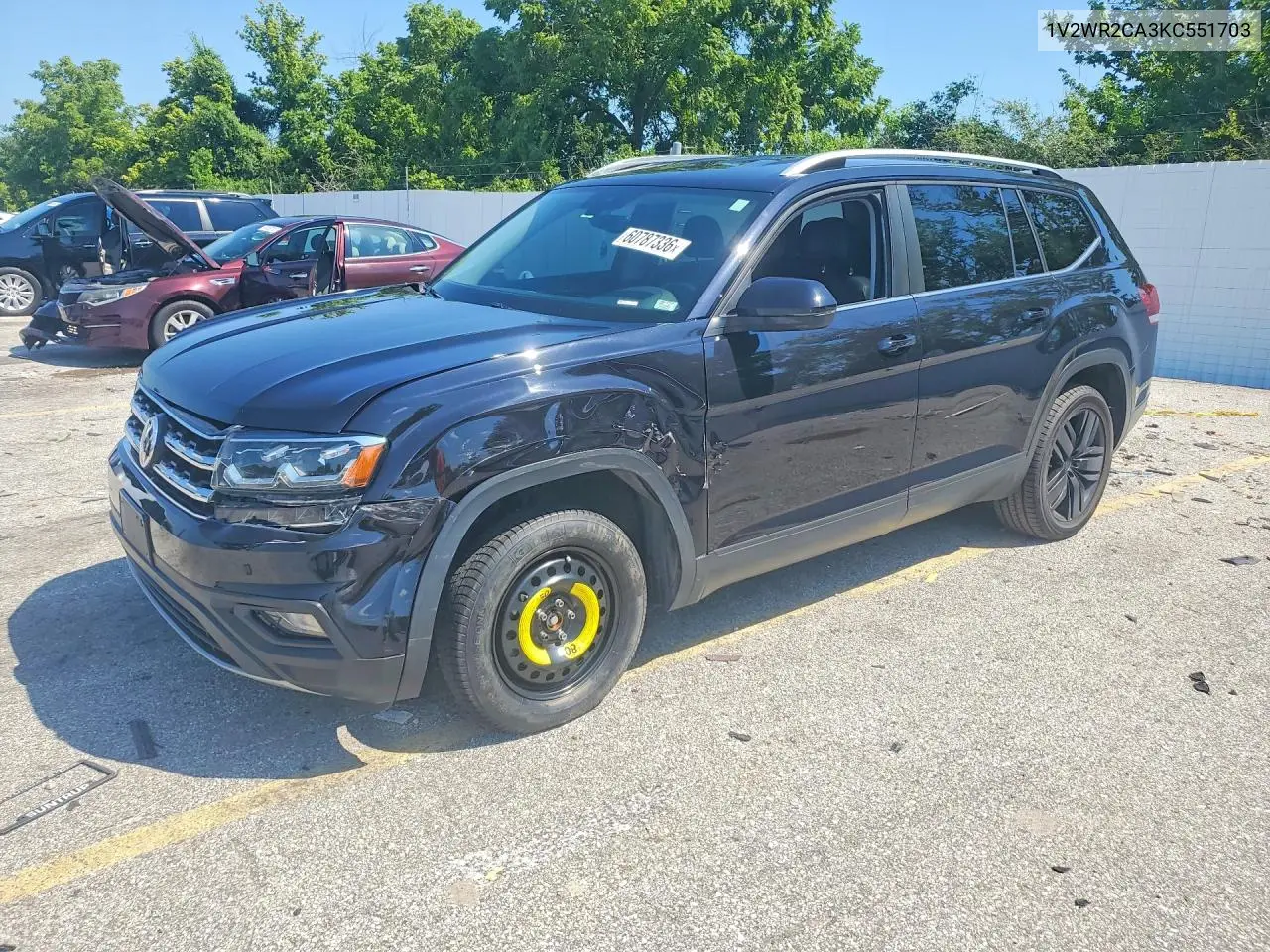 2019 Volkswagen Atlas Se VIN: 1V2WR2CA3KC551703 Lot: 60787336