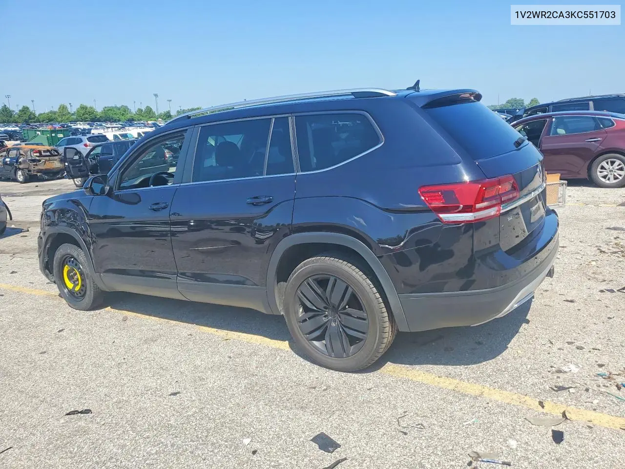 2019 Volkswagen Atlas Se VIN: 1V2WR2CA3KC551703 Lot: 60787336