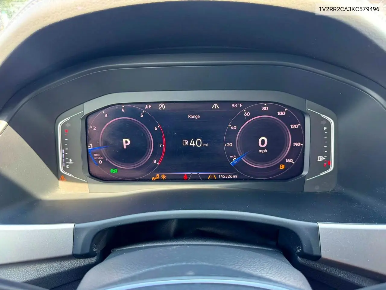 2019 Volkswagen Atlas 3.6L V6 Sel R-Line VIN: 1V2RR2CA3KC579496 Lot: 61205436