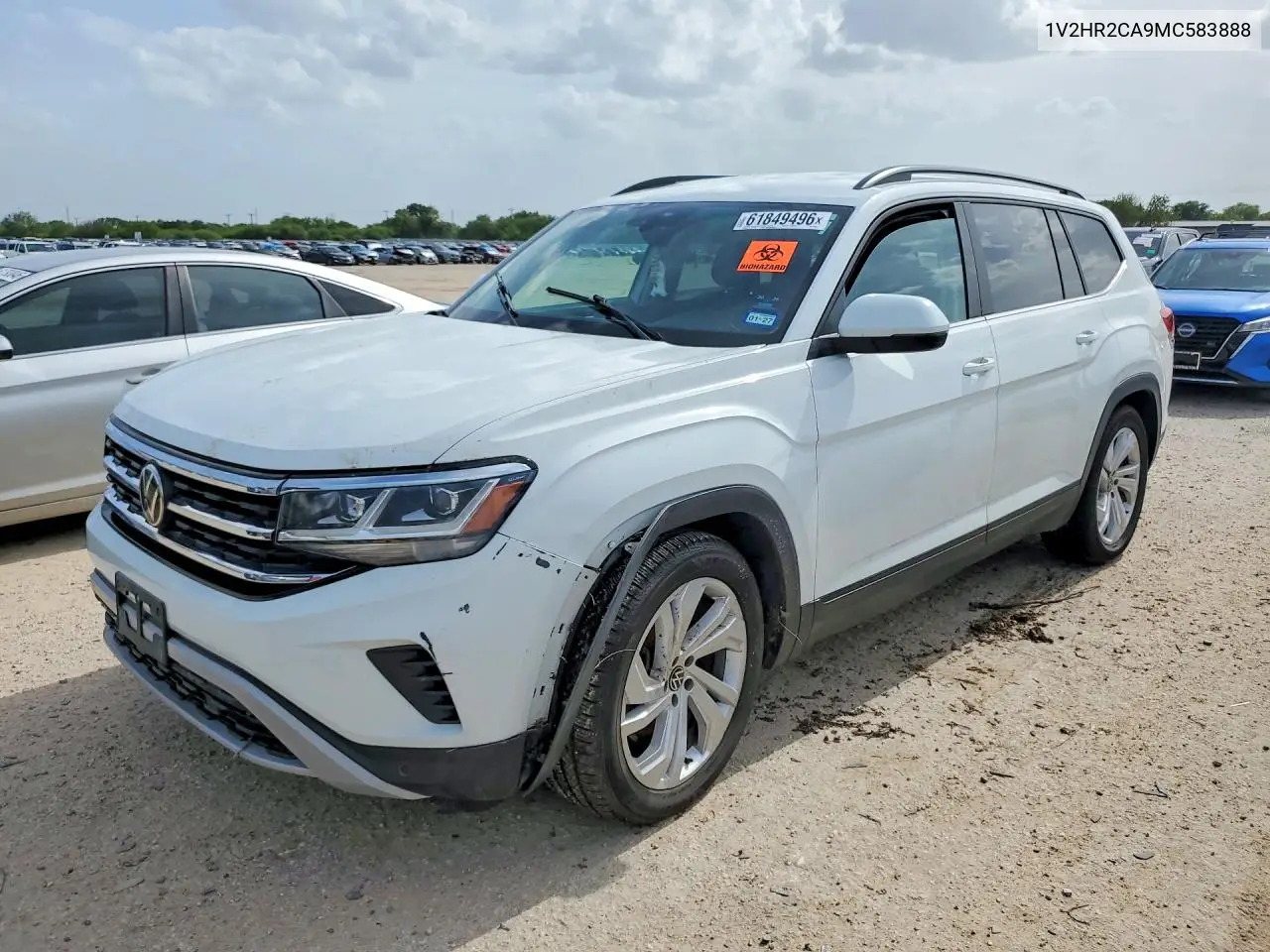 2021 Volkswagen Atlas Se VIN: 1V2HR2CA9MC583888 Lot: 61849496