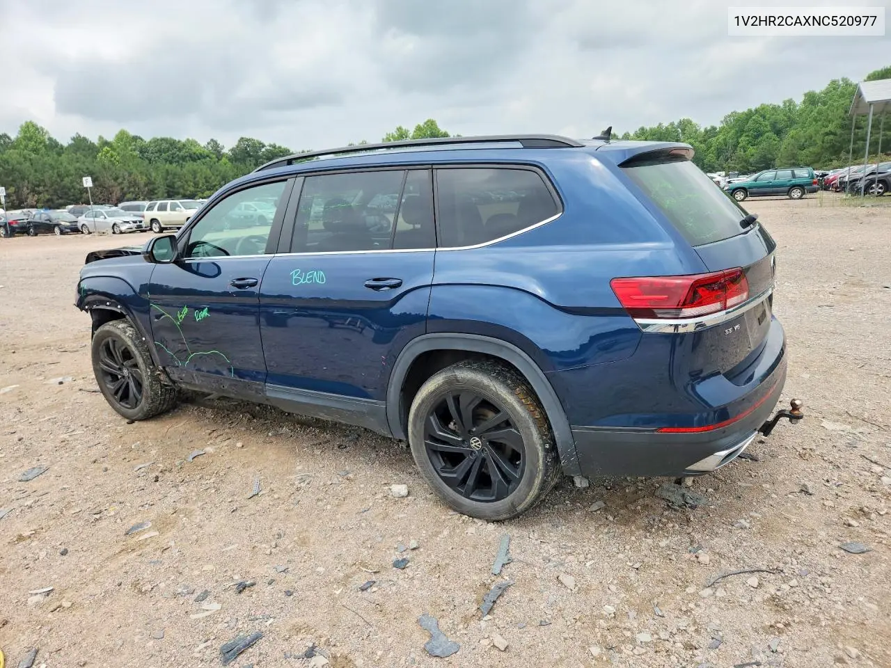 2022 Volkswagen Atlas Se VIN: 1V2HR2CAXNC520977 Lot: 60618886