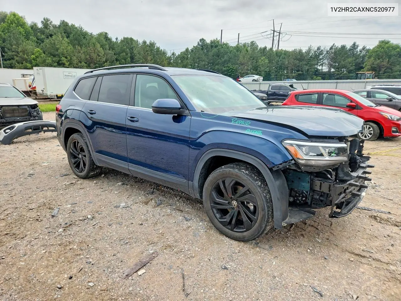 2022 Volkswagen Atlas Se VIN: 1V2HR2CAXNC520977 Lot: 60618886