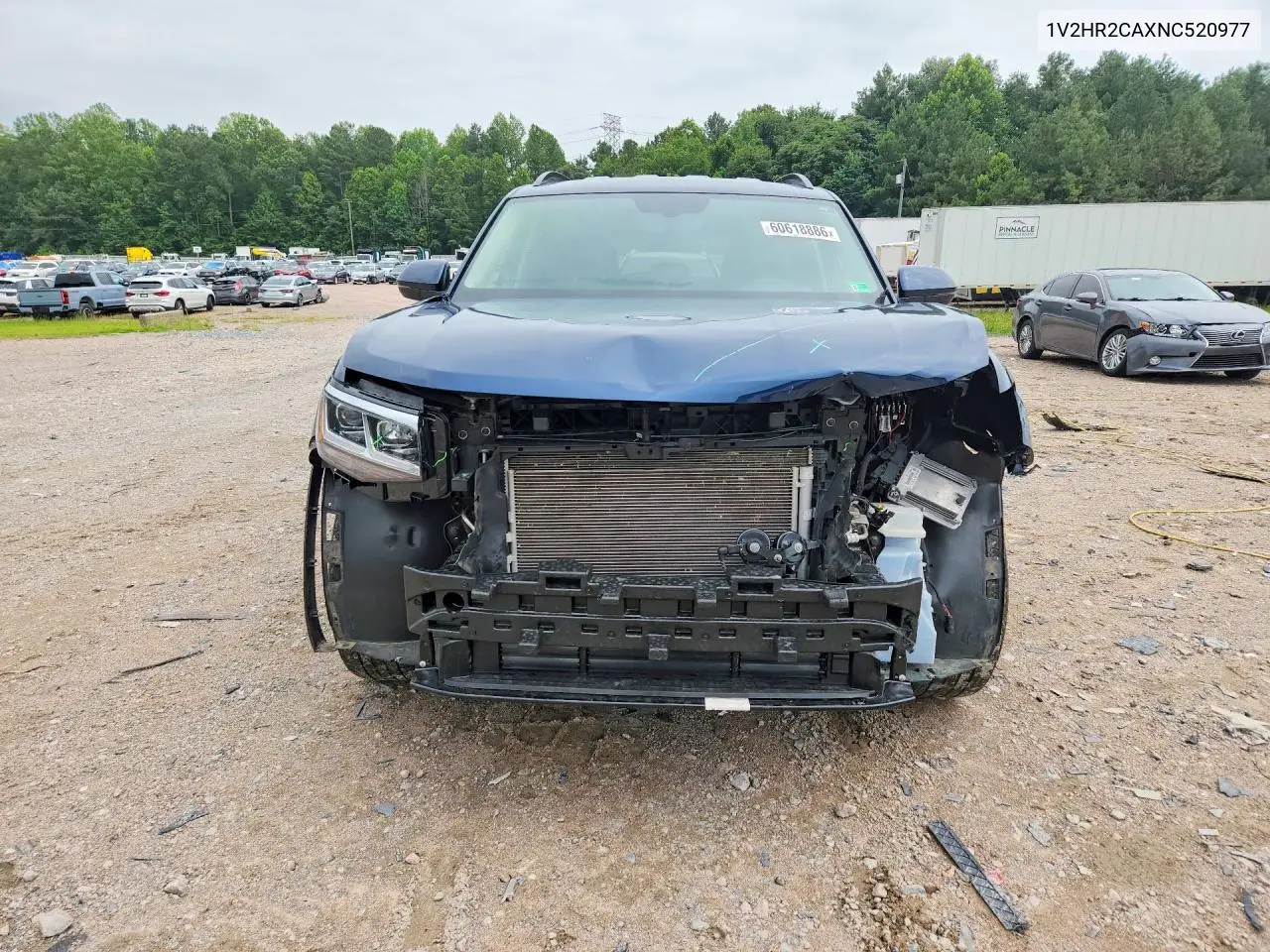 2022 Volkswagen Atlas Se VIN: 1V2HR2CAXNC520977 Lot: 60618886
