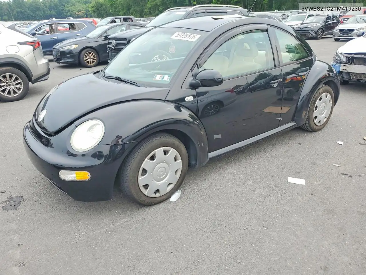2001 Volkswagen New Beetle Gl VIN: 3VWBS21C21M419230 Lot: 59399876