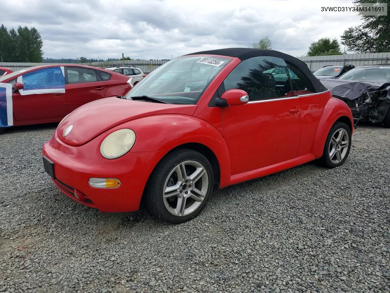 2004 Volkswagen New Beetle Gls VIN: 3VWCD31Y34M341691 Lot: 59113256