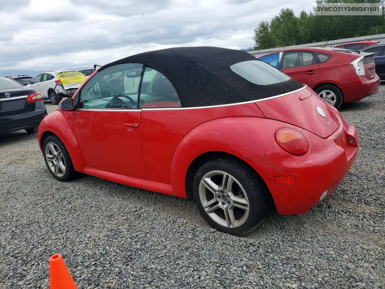 2004 Volkswagen New Beetle Gls VIN: 3VWCD31Y34M341691 Lot: 59113256