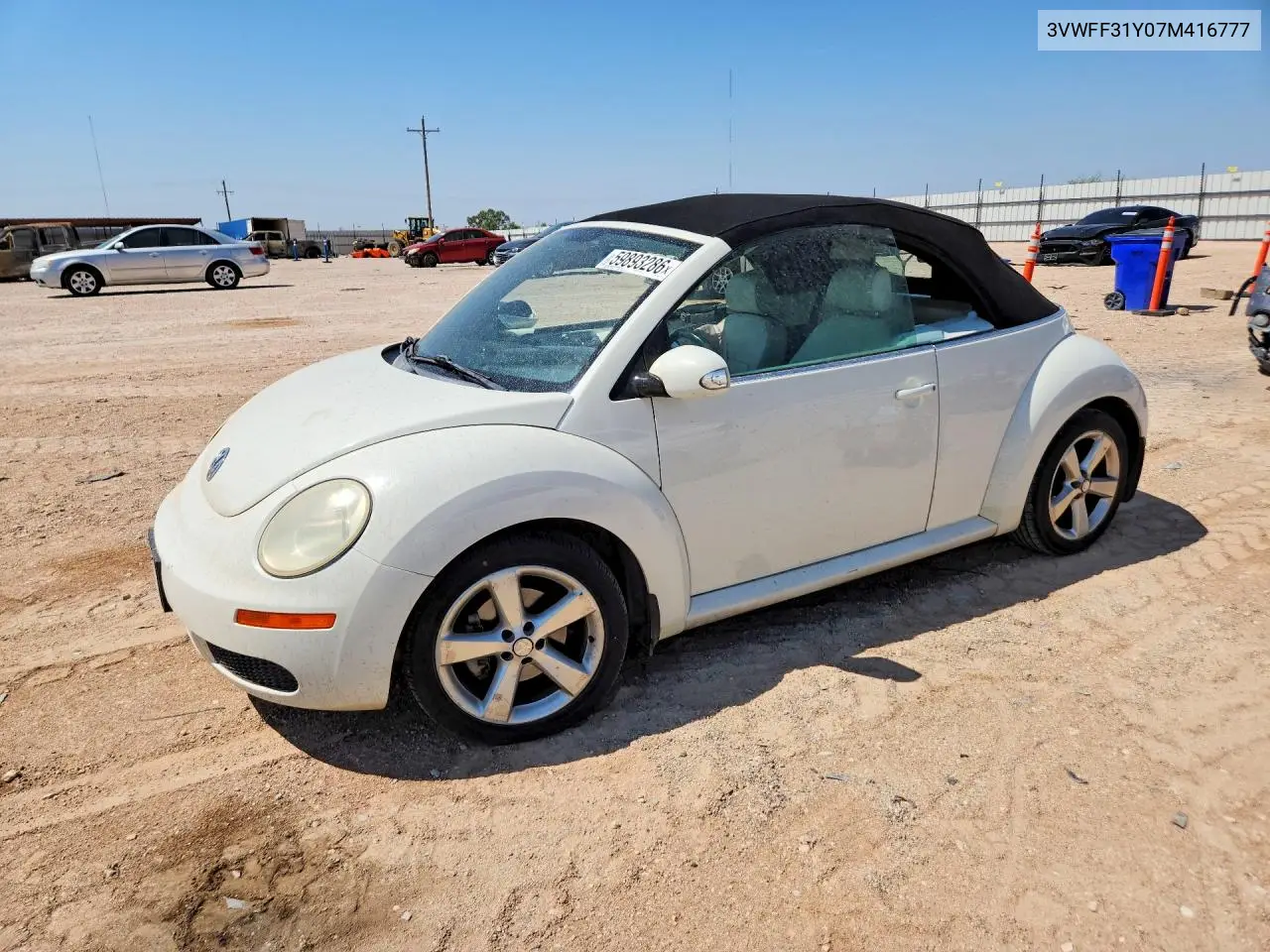 2007 Volkswagen New Beetle Triple White VIN: 3VWFF31Y07M416777 Lot: 59893286