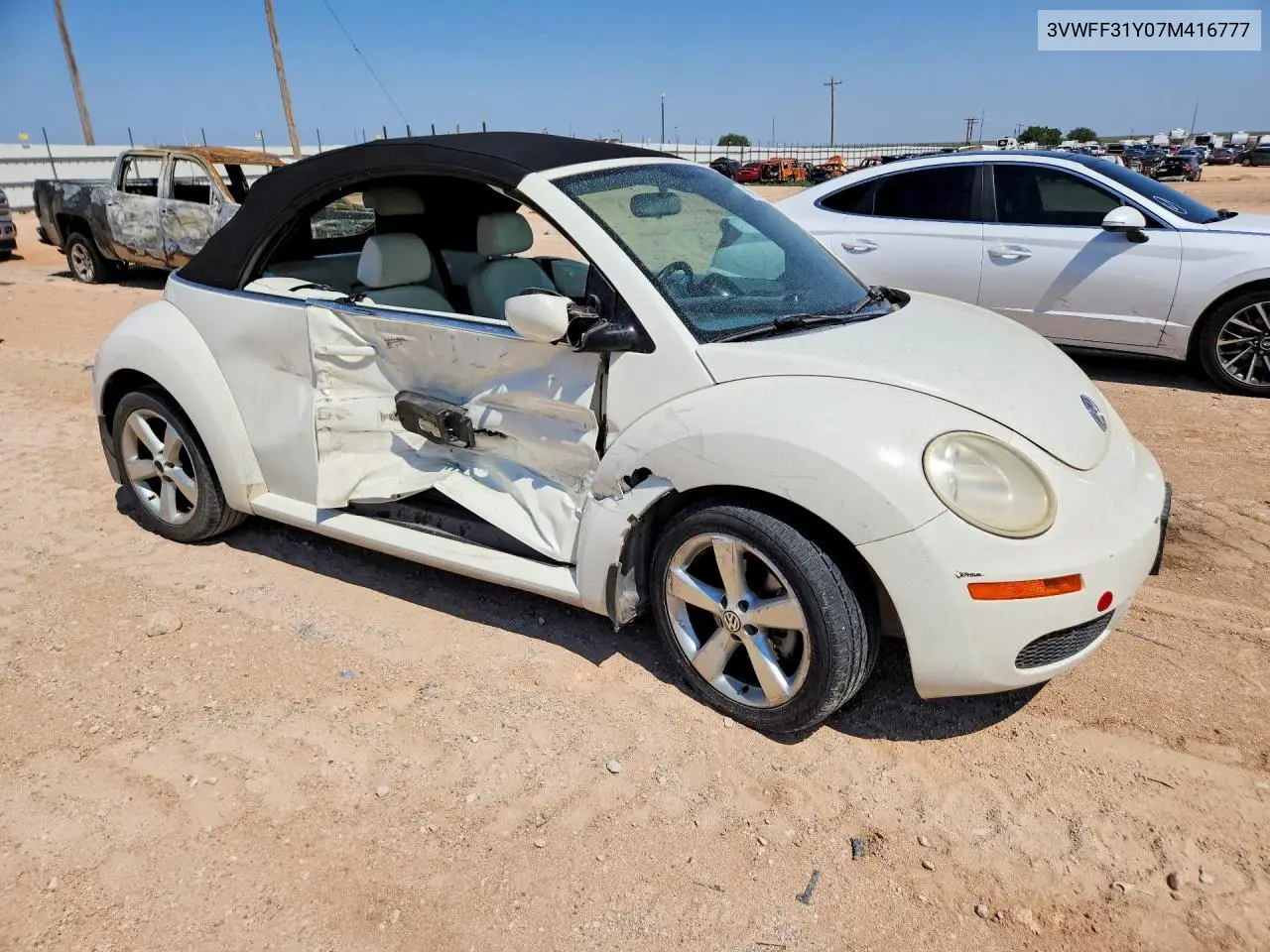 2007 Volkswagen New Beetle Triple White VIN: 3VWFF31Y07M416777 Lot: 59893286
